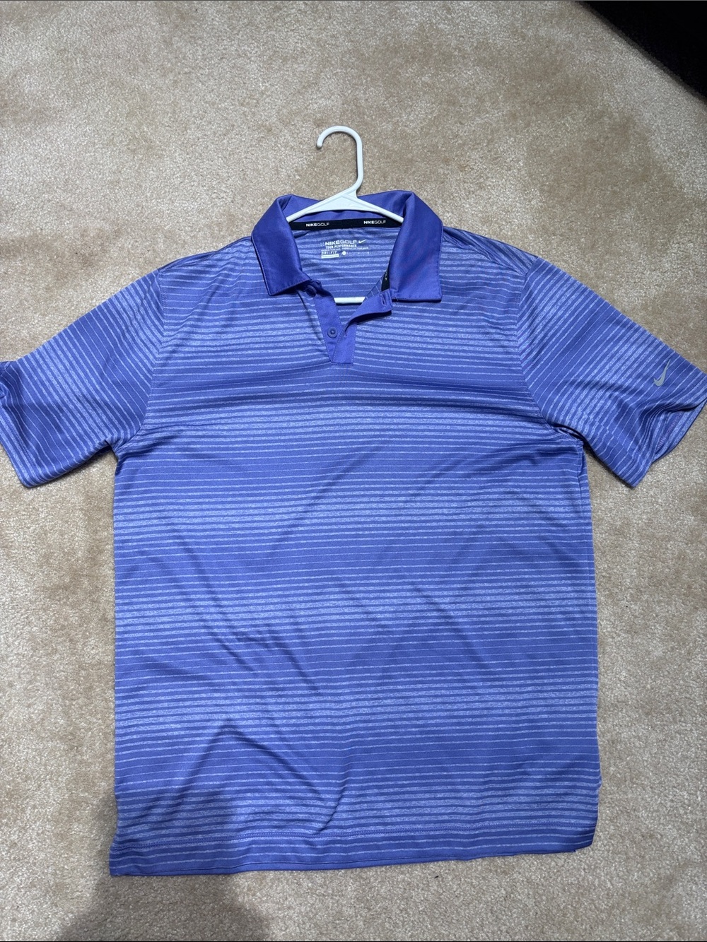 Nike tour performance Men’s Purple Striped Polo Shirt